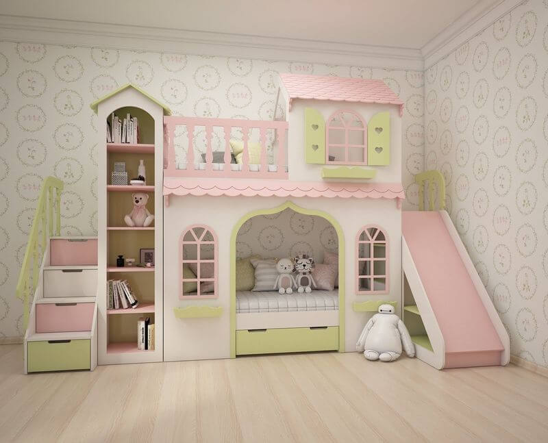 Детская комната Polini kids Simple белый: кровать-домик +шкаф Polini-kids