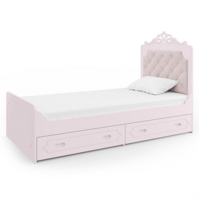 "Классика" Кровать с мягким изголовьем, ящики справа. 180х90 см