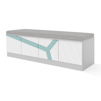 "Мерседес" Тумба низкая с распашными фасадами с мягким сиденьем